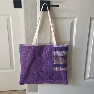 Purple Patchwork Tote Bag